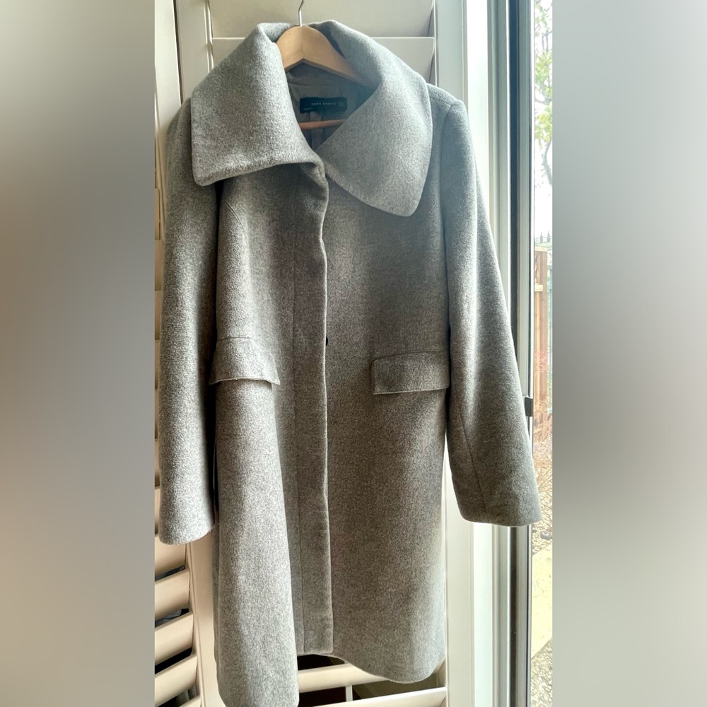 Zara gray coat with big collar